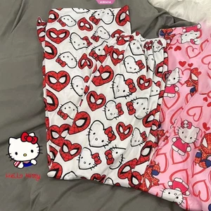 Phụ Nữ Mùa Hè Mỏng Hello Kitty In Hình Phòng Chờ Quần Rời Chân Rộng Nhà Đi Bộ Quần Thoáng Khí Điều Hòa Quần Ngủ