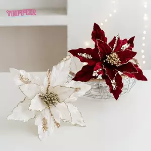 Hoa nhân tạo Giáng sinh YOFFOR, Hoa giả 26cm