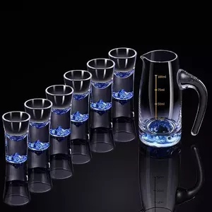 Bộ cốc rượu thủy tinh trong suốt Cốc thủy tinh rượu Trung Quốc có dòng tốt nghiệp Ly thủy tinh tinh tinh thần [VN]