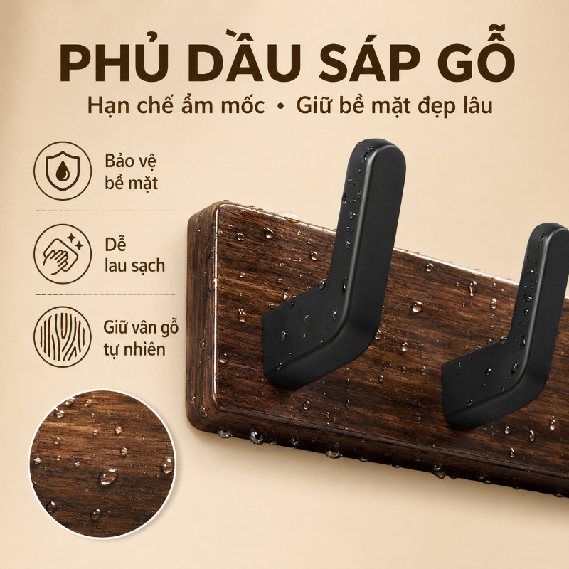 Móc Treo Đồ Đa Năng Bằng Gỗ Óc Chó - Thiết Kế Tinh Tế, Tải Trọng Lớn, Lắp Đặt Linh Hoạt , Treo Đồ Đa Dạng