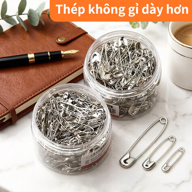 Kim băng ghim cài áo hợp kim bền đẹp set 120 chiếc đa dạng kích thước tiện dụng cho gia đình hot