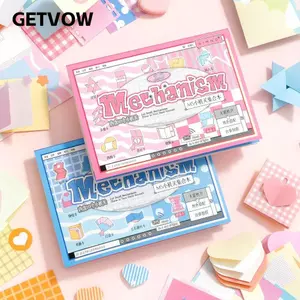 GETVOW Sticky Note Material Pack, Fan Journal M5 Mini Mechanism DIY Craft Book, Sổ tay trang trí In hai mặt Giấy dán trẻ em Đồ chơi thủ công