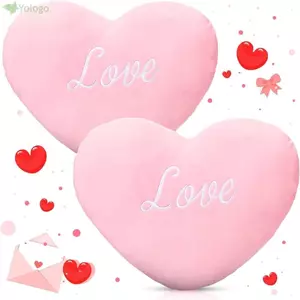 YOLOGO Gối Sang Trọng Trái Tim, Quà Tặng Lễ Tình Nhân Gối Mềm Màu Hồng, Hình Trái Tim Nóng Màu Đỏ Gối Nhồi Bông Trang Trí Nhà