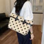 SQ11 2026 Túi tote chấm bi phong cách mới dung tích lớn thiết kế đơn giản dành cho nữ đi lại túi đeo vai thông thường