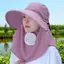 JULYHOT Mùa Hè Qui Sấy UV Bảo Vệ Người Cá Mũ Mặt Ne Bao Câu Cá Ngoài Trời Đi Xe Đạp Có Thể Tháo Rời Tấm Che Mũ Nữ Buet Mũ Massivedeals