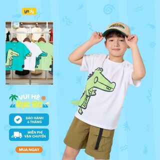 Áo thun bé trai YODY Cotton USA single thấm hút mồ hôi, co giãn nhẹ 2-9 tuổi BKTS25S093