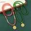 HFSHY Phong Cách Dân Tộc Rỗng Khắc Lư Túi Mặt Dây Chuyền Xanh Giả Ngọc Ngọc Handmade Đính Hạt Dài Nelace VN