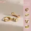 HFSHY Bộ 3 Bông Tai Zircon Trái Tim Tối Giản Mạ Vàng PVD Cho Nữ Không Gây Dị Ứng Dainty Trang Sức Cho Công Sở Mặc VN