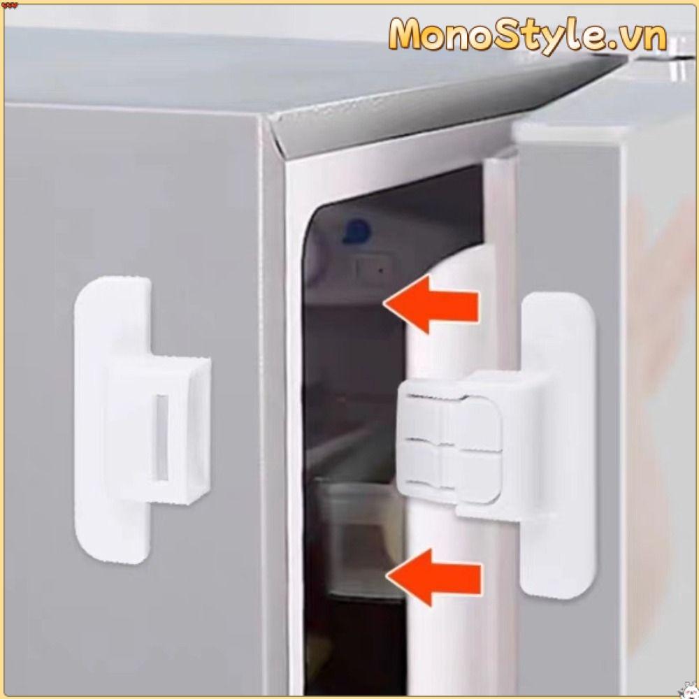 Khóa tủ lạnh MONOSTYLE, Khóa an toàn trẻ em ABS chống mở, An toàn nhà ở màu trắng