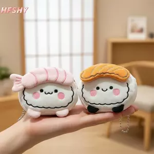 HFSHY Dòng Sushi Dễ Thương Sang Trọng Ví Đựng Tiền Xu Kawaii Cá Hồi Ngọt Hoa Văn Tôm Dây Kéo Túi Dành Cho Nữ Hàng Ngày Vật Dụng Nhỏ Lưu Trữ VN