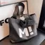 HFSHY Túi Tote Canvas Màu Be In Chữ Dung Tích Lớn Bền Có Thể Giặt Được Cho Học Sinh Schoolmute Tạp Hóa Mua Sắm VN