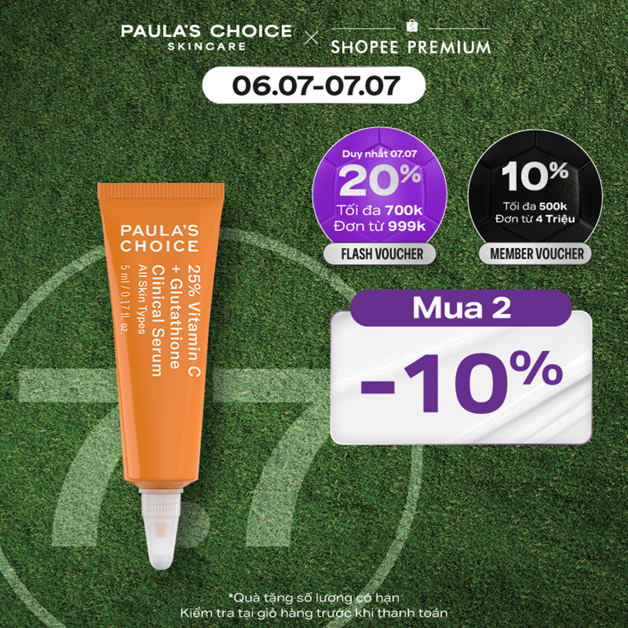 Tinh Chất Làm Sáng Da Và Mờ Nám Chuyên Sâu Paula's Choice 25% Vitamin C + Glutathione Clinical Serum -5ml mã 1497