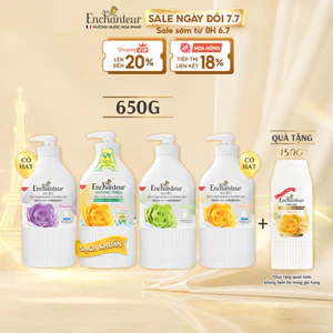 Sữa tắm trắng da hương nước hoa Pháp Enchanteur White 650g Hỗ trợ mờ thâm với Kem sữa tươi+ Niacinamide