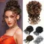 THEGIRL8B Bùng Tóc Xoăn Lộn Xộn, Dây Rút Co Giãn Đuôi Ngựa Nối Dài Sóng Lớn Chignon, Phụ Kiện Tóc Lông Tơ Scrunchies Giả Tóc Miếng Đảng