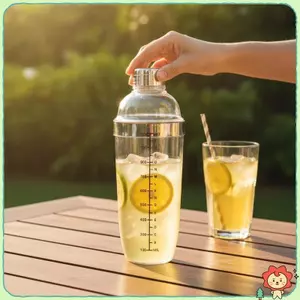 Bộ bình lắc Cocktail trong suốt 8 / 11 chiếc Dụng cụ trộn đồ uống nhẹ cầm tay có thước đo Jigger cho du lịch