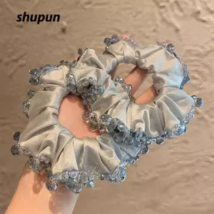 Dây Buộc Tóc SHUPUN Satin, Dây Buộc Tóc Tạo Kiểu Tóc, Thời Trang Sang Trọng Pha Lê Cao Cấp Co Giãn Tóc Nữ
