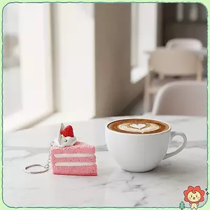 Móc khóa bánh tam giác giống như thật với lớp phủ trái cây PVC Túi chống nước Mặt dây chuyền quyến rũ cho bé gái Sử dụng hàng ngày Quà tặng sinh nhật