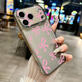 Ốp Lưng IPhone 13 15 11 17 16 12 14 ProMax  Nơ hồng pastel in toàn nền 7 8Plus XR X XS Max