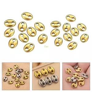 Flgo 10 Chiếc Thép Không Gỉ Hình Bầu Dục Hạt Kết Nối Cho Vòng Cổ Vòng Tay Đính Hạt Tiếp Liệu