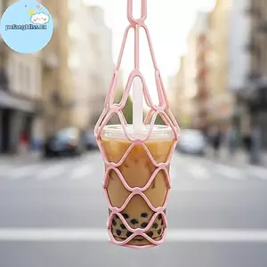 Túi đựng trà sữa Pufangbliss Túi đựng cà phê silicon 2in1 có thiết kế rỗng và thảm đựng cốc để sử dụng tại nhà VN