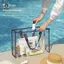 Túi đựng mỹ phẩm Tote đi biển - Túi đi biển nhẹ có túi đựng điện thoại Túi tote có thể gập lại chống nước cho bãi biển, bể bơi, kỳ nghỉ mới