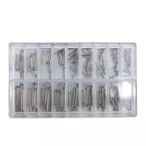 < beartwo > 360 Chiếc Dây Đồng Hồ Chia Chân Có Hộp Đồng Hồ Thép Không Gỉ Dây Đeo Vòng Tay Liên Kết Chân Cotter Bar Các Loại Đồng Hồ Dụng Cụ Sửa Chữa Mới