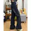American Retro Low-Waist Flared Hơi thon gọn hơn Quần jean mỏng hơn Xuân Thu Thiết kế mới Quần lau nhà cô gái nóng bỏng