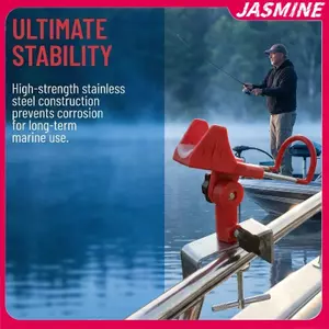 Giá đỡ cần câu kim loại đa năng JASMINE Kẹp nặng trên 360° Áo ngực có thể điều chỉnh cho thuyền Kayak Anglers JASMINE