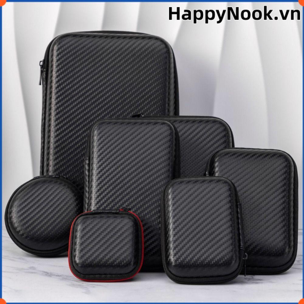 Túi đựng tai nghe HAPPYNOOK, Hộp lưu trữ phụ kiện kỹ thuật số chống sốc bền bỉ, Vỏ bảo vệ ổ cứng EVA đa năng di động