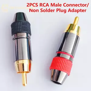 GE 2 Cái RCA Nam Cắm Đầu Nối Không Hàn AV Âm Thanh Video Loing Cáp Cắm Adapter Hoặc Cáp Âm Thanh Cắm Video Camera Quan Sát Rca Ja VN
