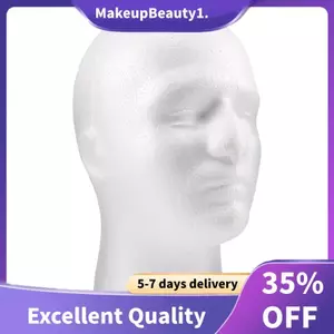Nam Tóc Giả Hiển Thị Thẩm Mỹ Đầu Mannequin Đứng Mẫu Bọt Trắng