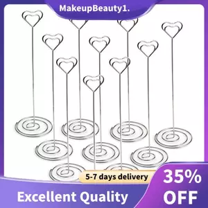 10 Chiếc 8.6 Inch Cao Nơi Đựng Thẻ Hình Trái Tim Bàn Số Đứng Hình Ảnh Ghi Chú Ghi Nhớ Kẹp Cho Đám Cưới