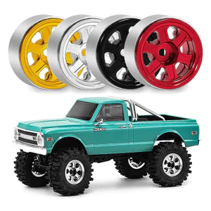 4 21mm 5mmHex Kim Loại Đĩa Sâu 0.7 "Beadlock Bánh Xe Trung Tâm Vành Bánh Xe Cho AXIAL 1 / 30 SCX30 Ford Bronco Jeep Wrangler K10 Ascent-32 RC Xe Bánh Xích