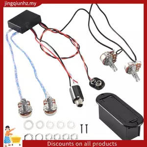 2 Band Active Guitar EQ Equalizer Preamp Circuit Pickup Đen