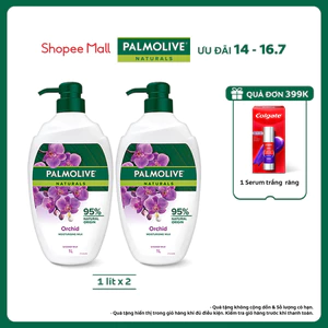 Bộ 2 Sữa tắm Palmolive chiết xuất Sữa và Hoa Phong Lan Đen 1L