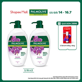Bộ 2 Sữa tắm Palmolive chiết xuất Sữa và Hoa Phong Lan Đen 1L