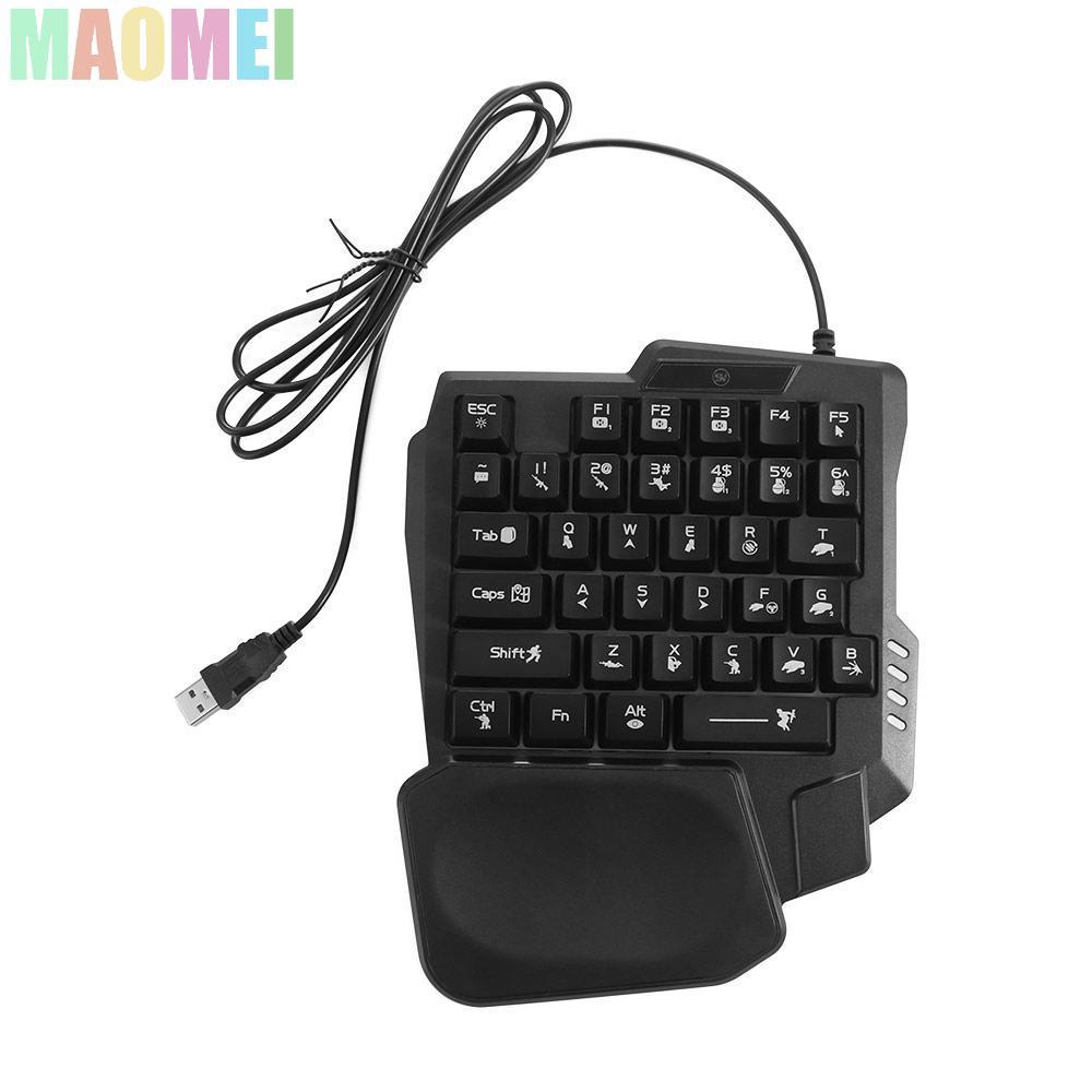 Bàn phím đơn MAOMEI, Bàn phím một tay siêu mỏng USB, Đèn nền di động 3 màu có dây phím cơ chơi game phát sáng có dây PC để bàn | BigBuy360 - bigbuy360.vn