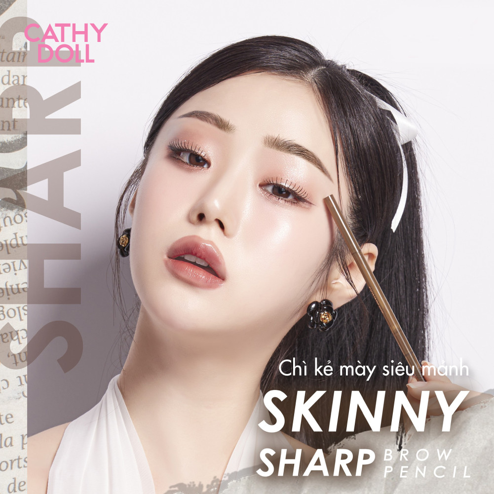 Chì Kẻ Mày Chống Nước, Đầu Tam Giác Siêu Nhỏ Skinny Sharp Brow Pencil Dễ Dàng Kẻ Từng Sợi Sắc Nét 0.06 g