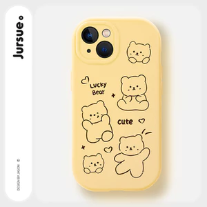 JURSUE Ốp lưng dễ thương đẹp hoạt hình độc lạ ngộ nghĩnh nữ chống sốc chống bẩn mềm cho iPhone 17 Air 16 15 14 13 12 11 PRO MAX SE 2020 X XR XS ip 8 7 Plus kute MZ5070636