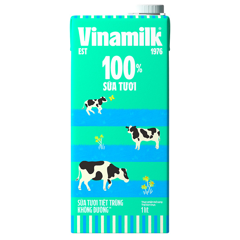 Sữa Vinamilk 100% không đường 1L - 76390 | Shopee Việt Nam