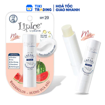 Son dưỡng không màu chuyển kem mịn Lipice Creamy 3.3g: Hương Dưa Hấu (Watermelon)