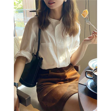 Áo Sơ Mi Dài Tay Hàn Quốc ins Retro Áo Sơ Mi Tay Dài Nữ Áo Sơ Mi Tay Dài Quần Áo Bé Gái Áo Sơ Mi Trắng Áo Sơ Mi Nữ Mới Áo Sơ Mi Nhỏ Độc Đáo Đẹp Thiết Kế Niche