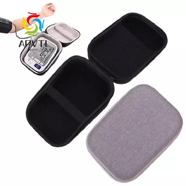Hộp đựng máy đo huyết áp APVTI, Túi bảo vệ máy đo huyết áp chống sốc di động, Vỏ cứng thiết kế lưới chống nước hình tam giác cho máy đo huyết áp