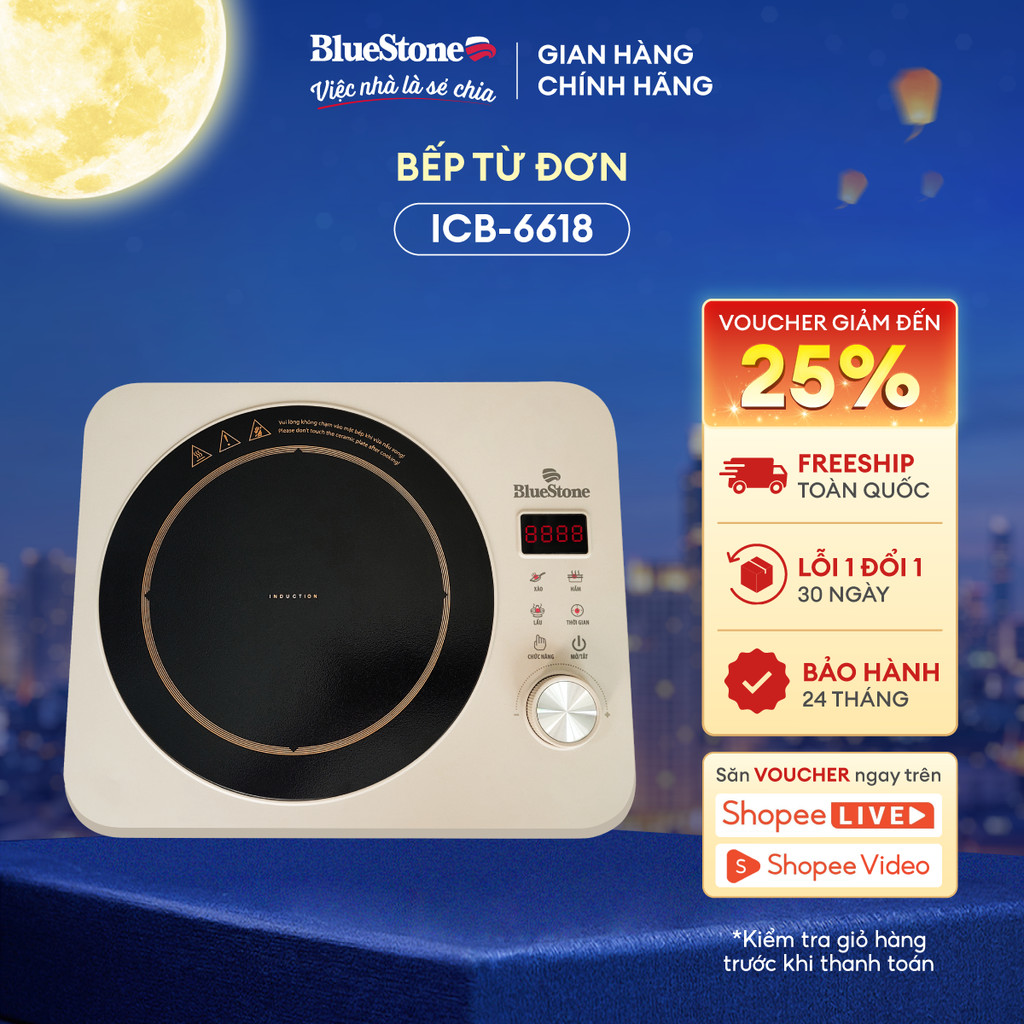 [Bluestone] Bếp Từ Đơn BlueStone ICB-6618 - 2000W - Màn hình LED - Bh 2 năm