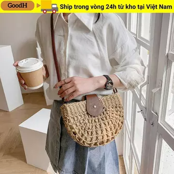 Women's Woven Straw Handbag – for the Beach
