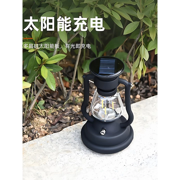 Ngoài Trời Năng Lượng Mặt Trời Quay Tay Máy Phát Điện Ngựa Đèn Lồng Cắm Trại Lều Cắm Trại Bầu Không Khí Retro Cắm Trại Sạc Tuổi Thọ Pin Dài – 3