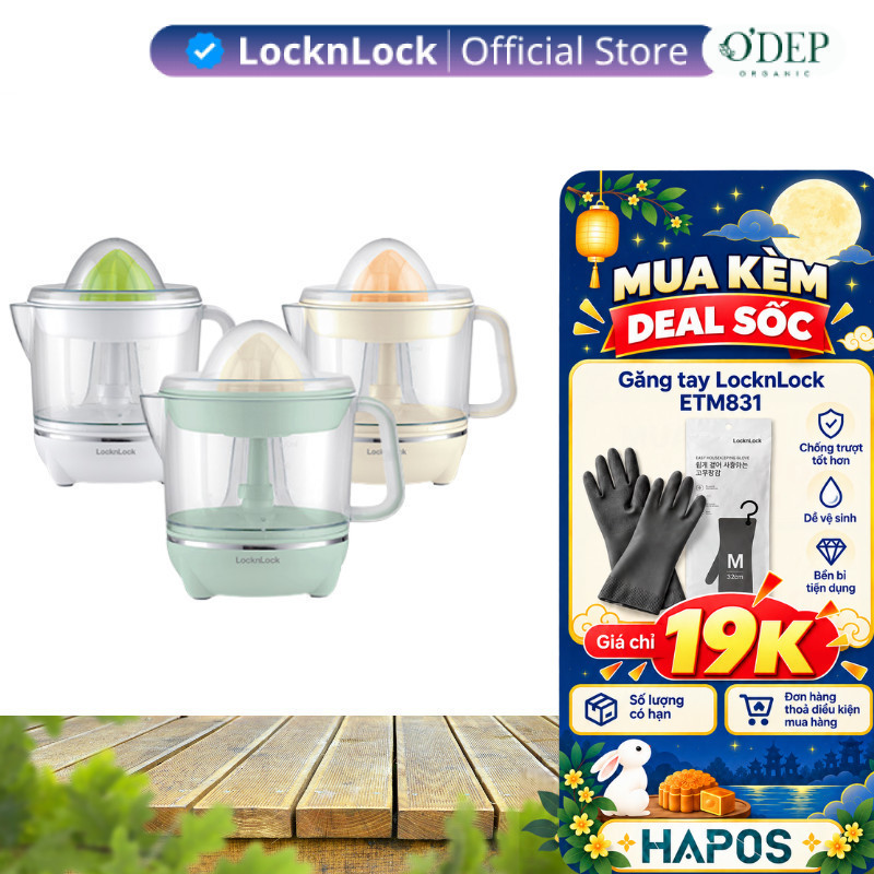 Máy vắt cam LocknLock 700ml, Hàng chính hãng, ép kiệt nước, tự động đảo chiều Citrus Juicer EJJ231 - HAPOS MALL