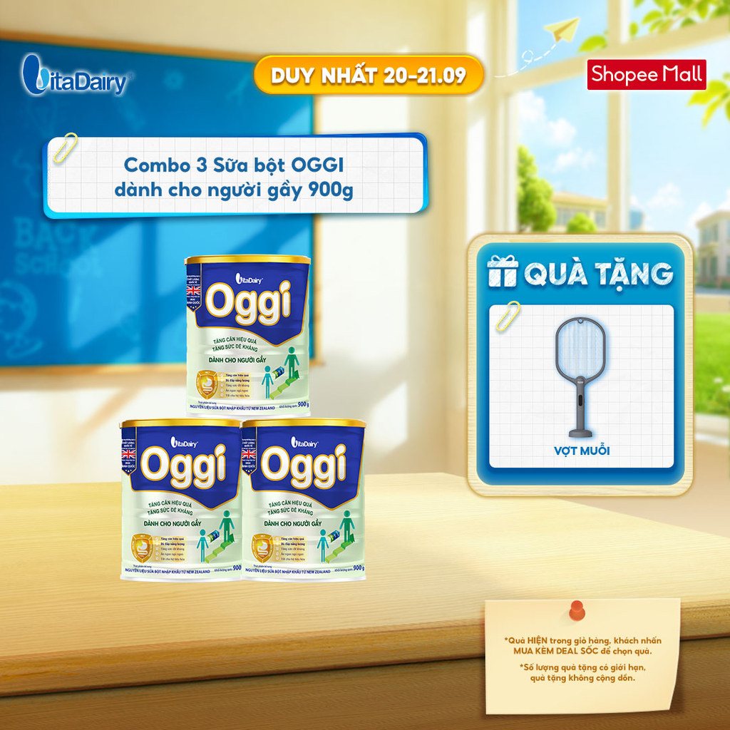 [COMBO 3 LON] Sữa bột Oggi dành cho người gầy - Bổ sung năng lượng, hỗ trợ tăng cân khoẻ - Lon 900g