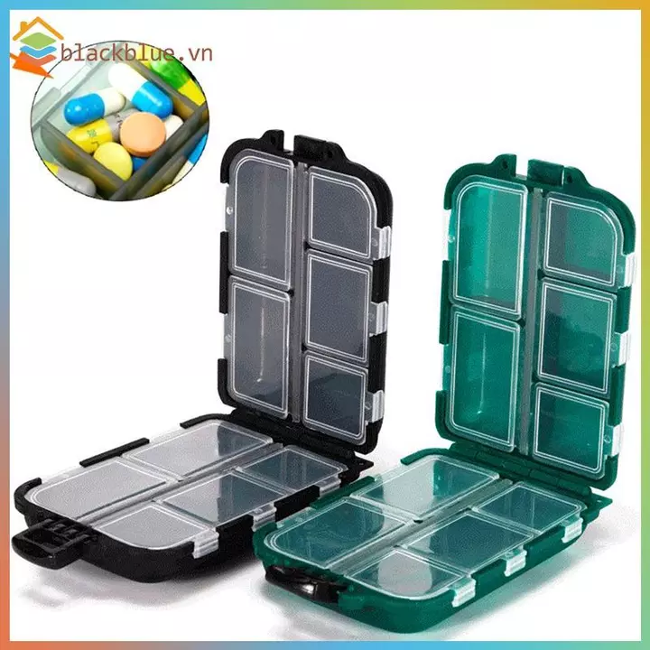 BBLUE 10 Lưới Hộp Đựng Thuốc Hàng Tuần 7 Ngày Có Thể Gập Lại Hộp Đựng Thuốc Du Lịch Hộp Đựng Thuốc Hộp Đựng Máy Tính Bảng Hộp Đựng Dụng Cụ Sắp Xếp.