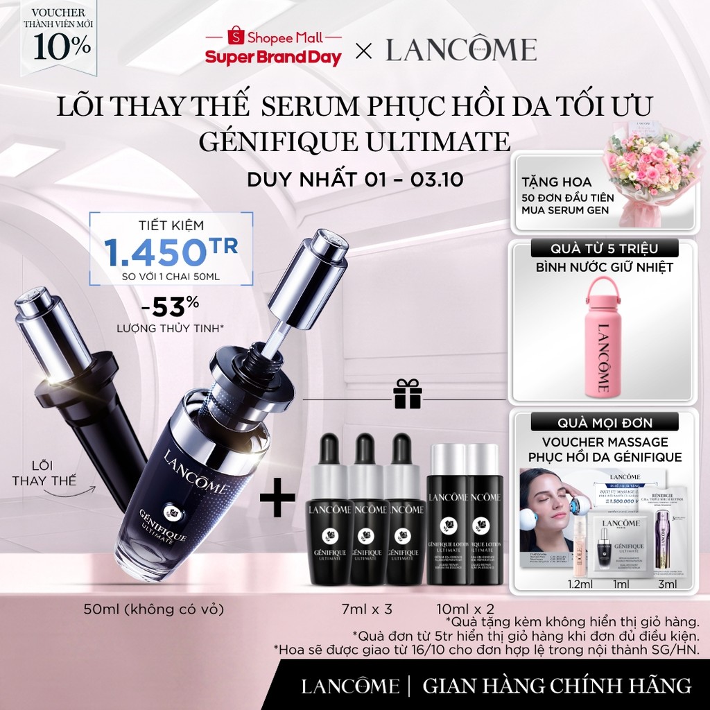 Lõi Thay Thế Serum Phục Hồi Da Tối Ưu Genifique Ultimate Lancome 50ml